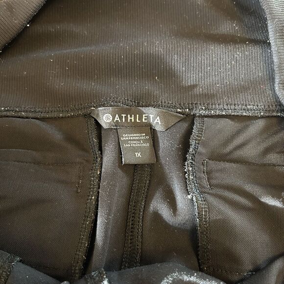 Athleta Venice Flare Pants Black High Rise Pull‎ On Slit 1X - Wear on thigh - Picture 5 of 10